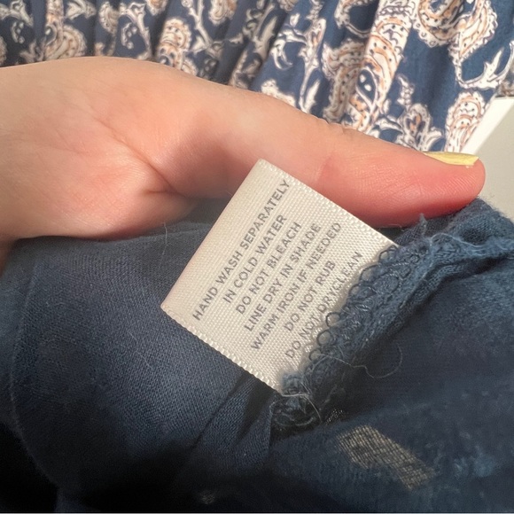 Roberta Roller Rabbit Navy Blue and White Maxi Dress Size S floral paisley print - Picture 12 of 12